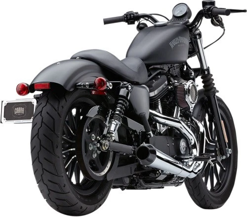 Cobra El Diablo 4 pulgadas Sistema de escape 2 en 1 - Cromo moto calle 6472 Foto 2 de 4