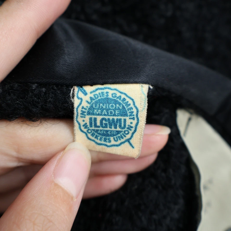 Abrigo con capa de lana vintage Alper Berroco para mujer pequeño negro Downton Abbey Boucle Foto 4 de 4