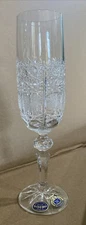 Bohemia Made in Czechoslovakia Fine Lead Crystal Vintage Champagne 6 Glasses NIB