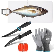 4-Piece Fish Fillet Set, Cleaning Kit - 7" Fillet Knife, Foldable Fish Board ...