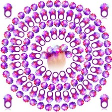 100 Pcs LED Flashing Rings - Glow in the Dark Halloween Party Favors