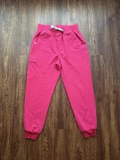 FIGS Women  s Shocking Pink Zamora Ruched Jogger Scrub Pants - Size M Petite