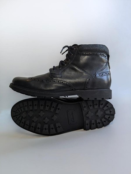 Men Clarks Boots Black Leather 43 #7BUK