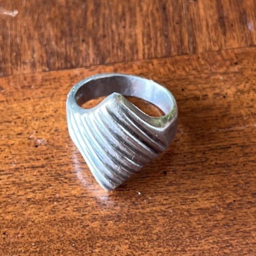 Estate Jewelry Diamond Pattern Ring Sterling Geometric Diagonals Size 5.5
