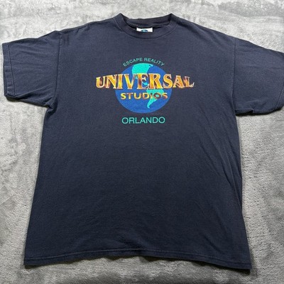 Vintage Universal Studios T-Shirt Mens XL Black Escape Reality Orlando Graphic