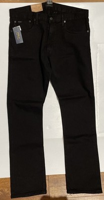 Polo Ralph Lauren Men's SZ 34x34 Black Varick Slim Straight Denim Jeans NWT