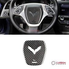 C7 Corvette Carbon Fiber Center Steering Wheel Overlay 2014-2019 C7 Corvette Carbon Fiber Center Steering Wheel Overlay 2014-2019