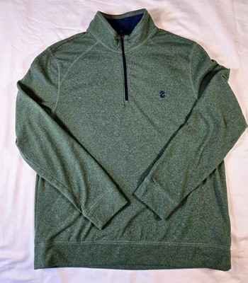 Izod Saltwater Performance Mens 1/4 Zip Pullover Long Sleeve Size Medium