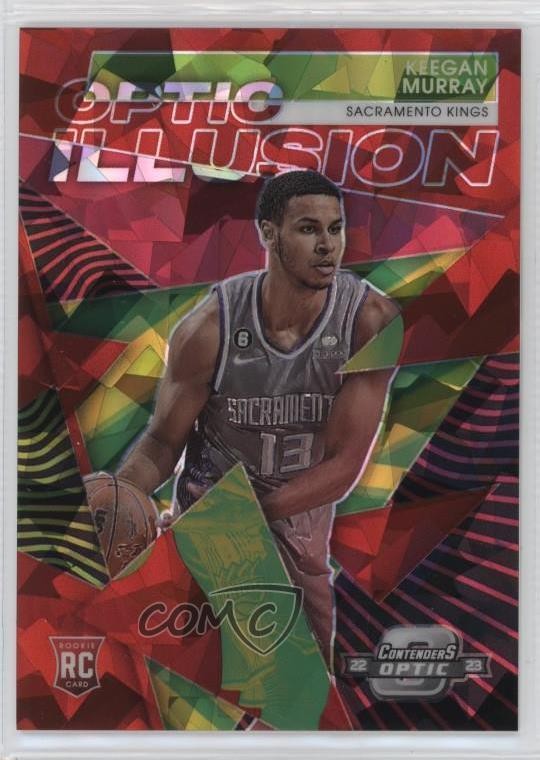 2022-23 Panini Contenders Optic Illusion Red Wave Prizm Keegan Murray #22 18yu