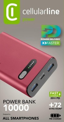 CellularLine Power Bank Fast 10000 PD Red (60981) #29932478