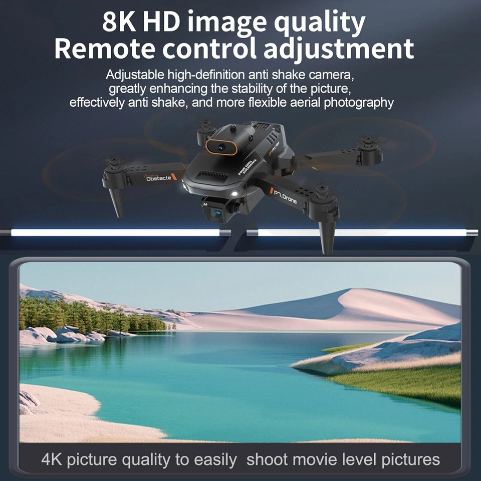 Drones with Dual Camera FPV 8K RC HD 3 Batteries Foldable Selfie RC Quadcopter - Image 4 of 4