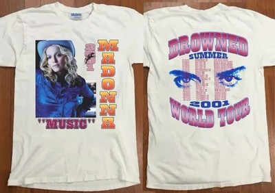 トップス 90s MADONNA Drowned World Tour T 2001 Madonna's Drowned Tour In 2001 T-Shirt, Madonna Summer World Tour