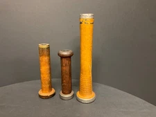 Wooden Industrial Textile Bobbin Spools Lot of 3 Antique Vintage