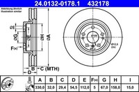 2X Bremsscheibe Vorne Ate 240132 01781 FÜR Mercedes