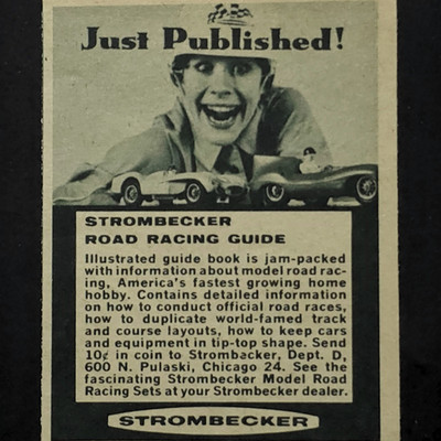 Strombecker Road Racing Guide Model Car Racing Book 1961 Vtg Print Ad