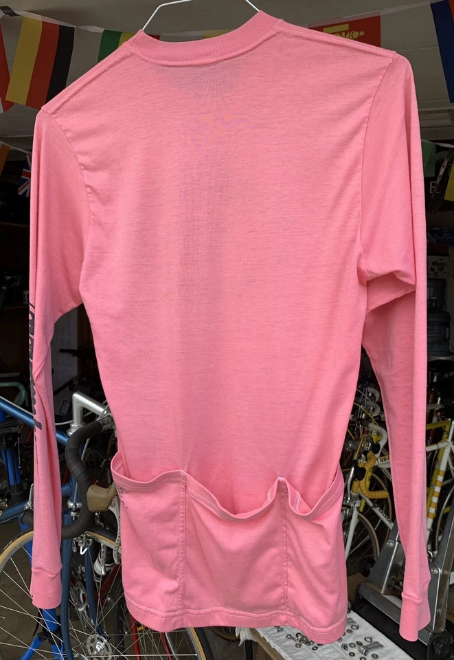 Camisa de ciclismo vintage Pace Campagnolo manga larga 3 bolsillos traseros - rosa - mediana Foto 2 de 4