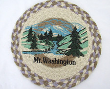 MT. WASHINGTON PRINTED DESIGN  BRAIDED NATURAL JUTE FIBER 10" ROUND TRIVET NWT