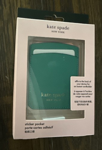 Kate Spade Spencer Double Sticker Pocket Leather iPhone Android NIB Teal Blue