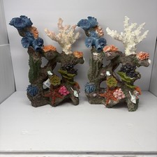 Top Fin Large Coral Reef Aquarium Decor Set of 2 Fish Tank Ornaments