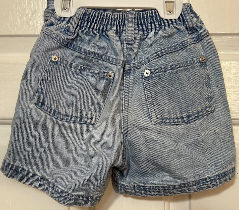 Pantalones Cortos Vaqueros Bordados Florales Vintage Años 90 J. Caqui Niños Niñas Talla 4 Foto 2 de 4