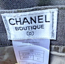 Vtg 80s CHANEL Boutique Wool Mohair CC Logo High Rise Trousers Pants 42 FRANCE