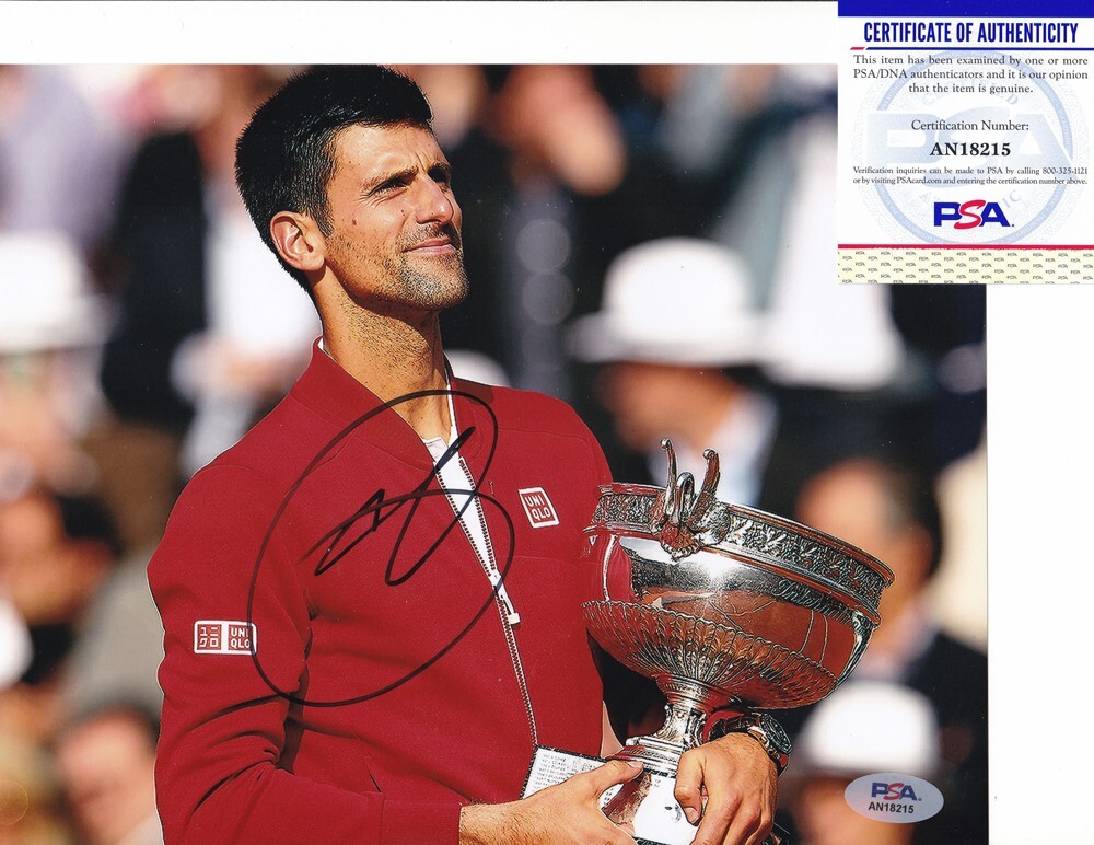 Novak Djokovic Wimbledon US Open Signed Autograph 8x10 Photo PSA/DNA COA F