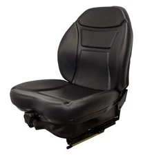 Milsco Brand CR100 Black Vinyl Seat & Suspension for Skid Steers, Mowers, more