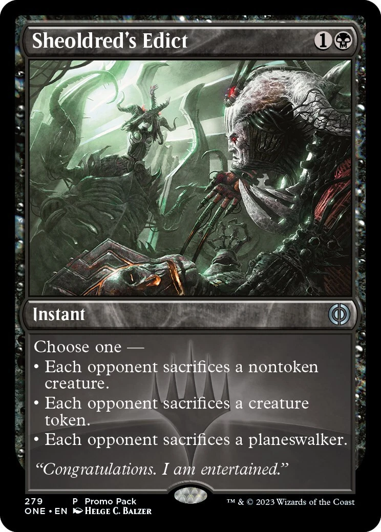 Sheoldred, Whispering One 73/175 Pre-Release & Release Promos for