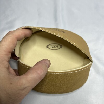 SUNGLASSES CASE ONLY for Tod\'s Soft Cover Beige with Brown Logo SUNGLASSES CASE ONLY for Tod main image 4