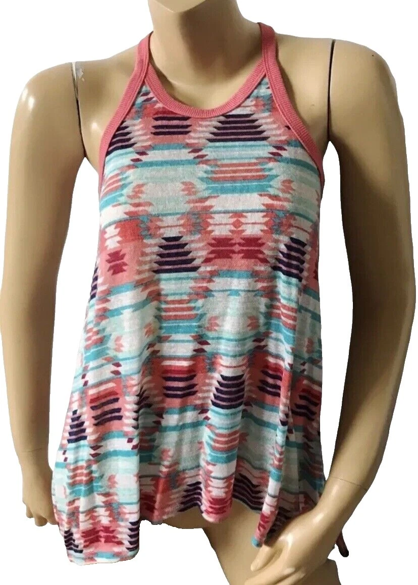No Boundaries Polyester Geometric Tank Tops for Women