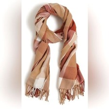 New J Crew Tan Ivory Hot Desert Plaid Scarf