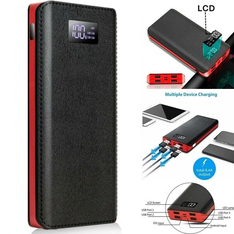Banco de alimentación portátil 9000000 mAh cargador paquete de respaldo batería 4 USB para teléfono móvil Foto 4 de 4