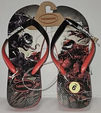 Venom Vs. Carnage Havaianas & Marvel Comics Size 9 Flip Flops Sandals NEW w/Tags