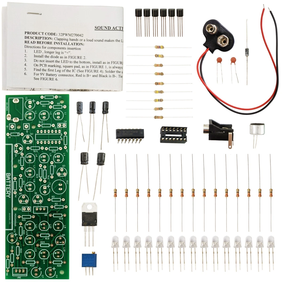 Solder Practice Kit, Beginner Skill Level, Learn Soldering