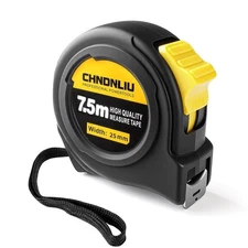 25 Ft Steel Tape Measure Metric and Imperial Dual Scale Retractable Self Locking