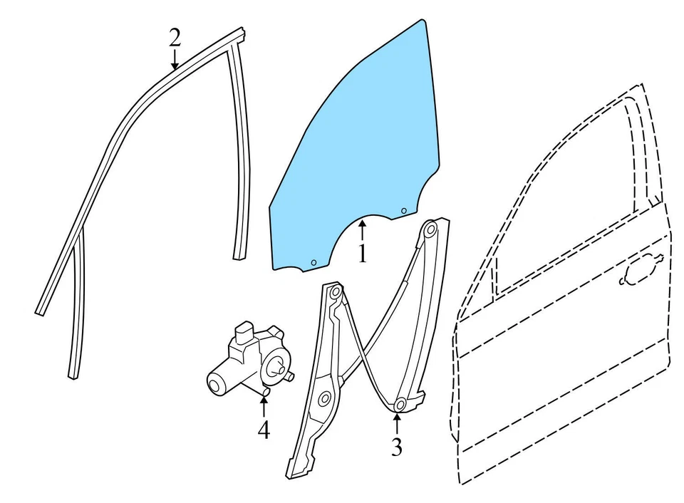 BMW 328I XDRIVE 2013-2016 - puerta delantera izquierda ventana cristal 7259825 Foto 2 de 4