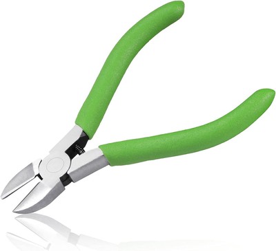 Precision Diagonal Cutting Pliers 4-Inch Wire Cutters Small, Green 