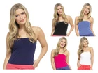 Womens Bandeau Vest Top Stretch Boob Tube Strapless Summer Beach Top Ladies Size