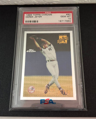 1996 TOPPS CHROME DEREK JETER RC ROOKIE NY HOF SP FIRST YEAR CHROME PSA 10 GEM 
