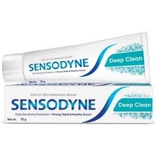 Sensodyne Toothpaste Deep Clean Sensitivity Relief Tooth Paste Removes Plaq 70 g