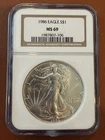 1986 MS-69 American Silver Eagle 1 oz Silver Coin NGC First year of Issue! ASE