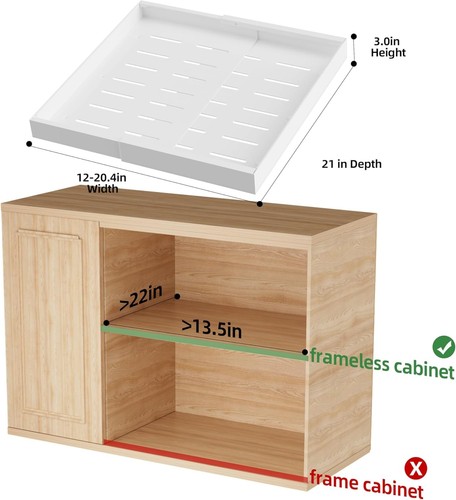 Convenient 2-Pack Pull Out Cabinet Drawers - Heavy-Duty Steel, Easy Clean Finish - Picture 4 of 9