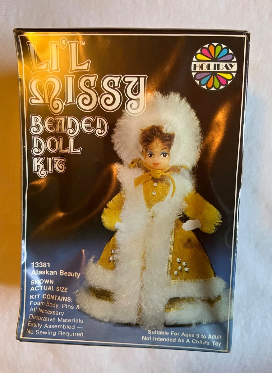 Vintage Walco L'il Missy Beaded Doll - Christmas