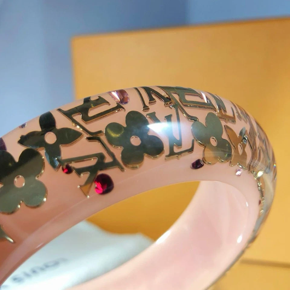 Brazalete Louis Vuitton Inclusión GM Rosa Transparente Monograma Brillo YK960 Foto 2 de 4