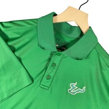 Under Armour USF Bulls Mens Polo Shirt Medium Green Heat Gear NCAA College