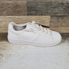Hey Dude Karina Duo Classic Womens Shoes Sz 7 White Leather Lace Up Sneakers