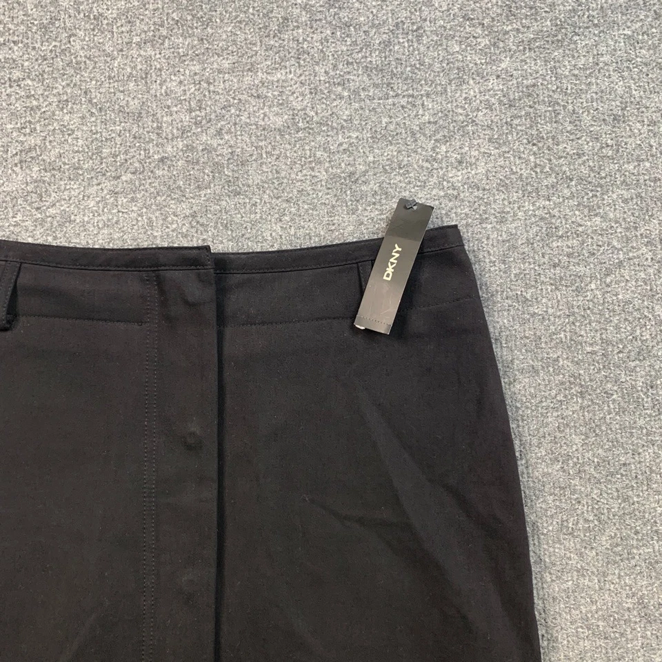 Falda DKNY Mujer 4 Negra Frontal Cremallera Snap Lápiz Recto Trasero Bolsillo Hasta la Rodilla Foto 3 de 4