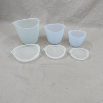 Pampered Chef Silicone Prep Bowls Set of 3 with Lids Flexible Easy Pour Spout