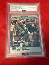 CHUCK HOWLEY COWBOYS 1990 PRO SET SB MVP SIGNED FOOTBALL AUTO PSA AUTHENTIC