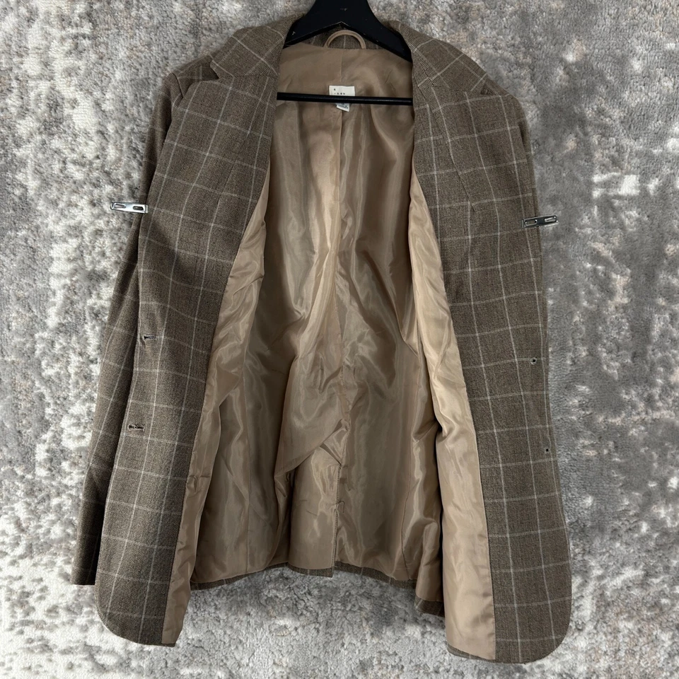 Chaqueta Blazer A New Day Talla 16 A Cuadros Elastizada Carrera Botón Muescas Manga Larga Foto 3 de 4